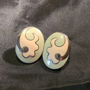 Vintage Enameled Metal Earrings